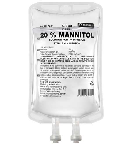 Polifleks 20% Mannitol 25x500 ml, solution for I.V. infusion
